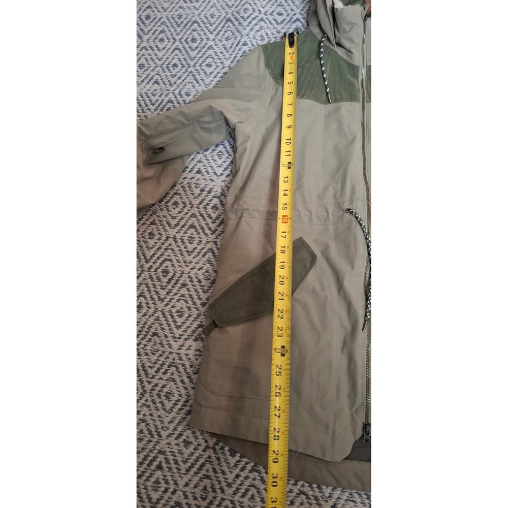 Burton Prowess DryRide Snowboard Jacket Women Khaki/Green/Tan Sherpa Hooded Coat - Picture 13 of 16